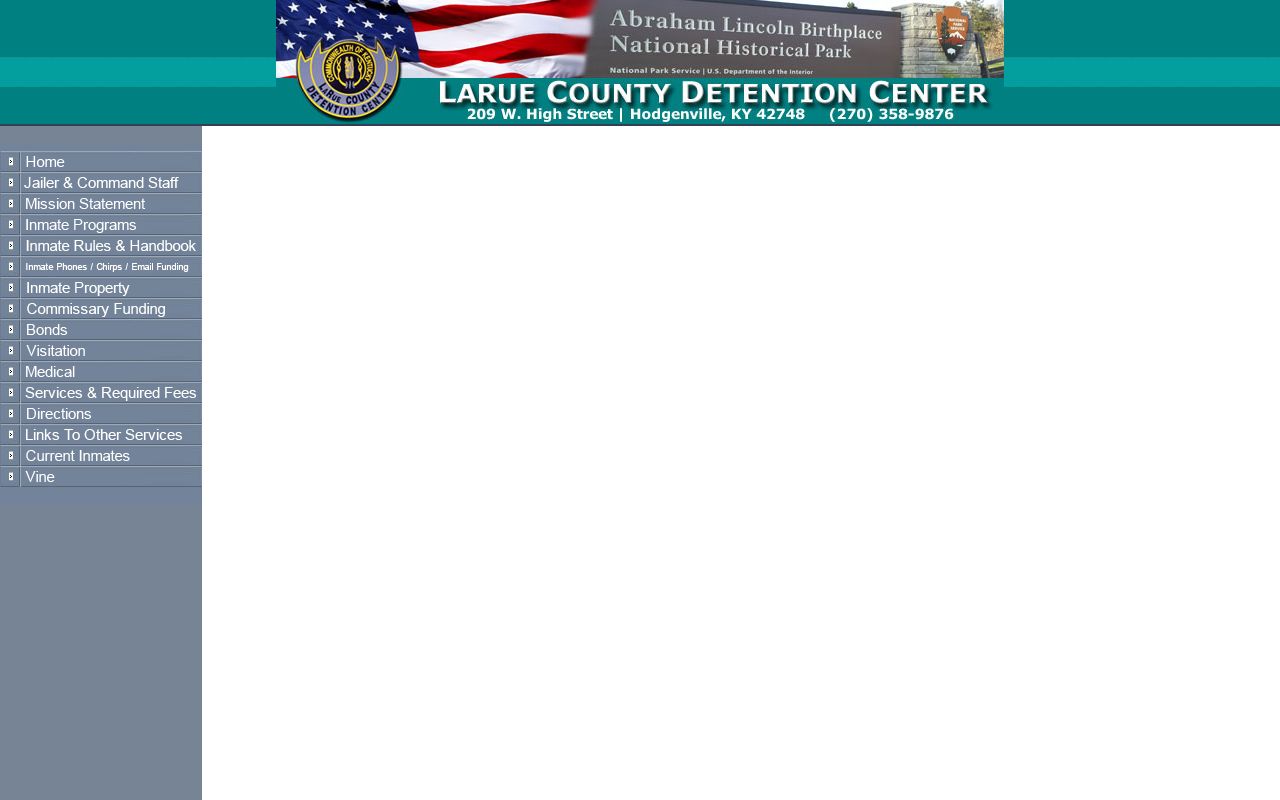 LaRue County inmate records current inmates roster frame
